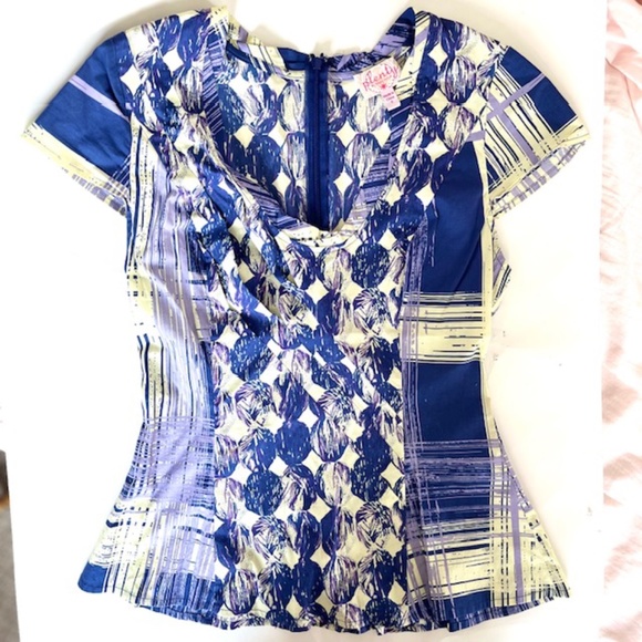 Plenty Tracy Reese Blueberry PatternPeplum Top - Picture 3 of 6